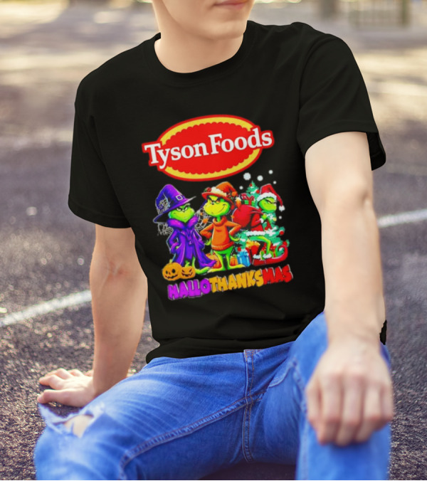 Tyson Foods Grinch Hallothanksmas Halloween Thanksgiving Christmas T-Shirt