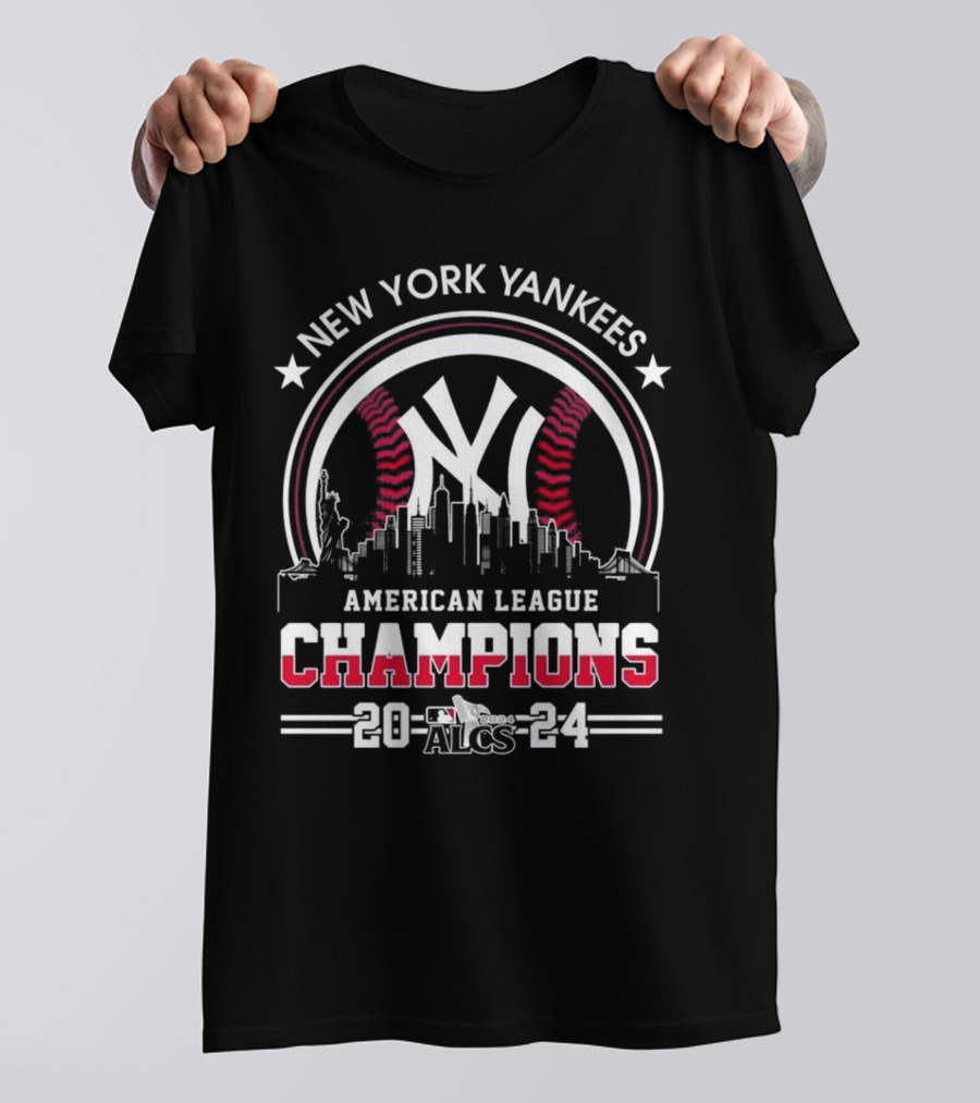 New York Yankees American League Champions 2024 Skyline ALCS T-Shirt