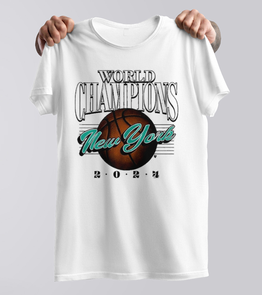 World Champions New York 2024 Basketball T-Shirt