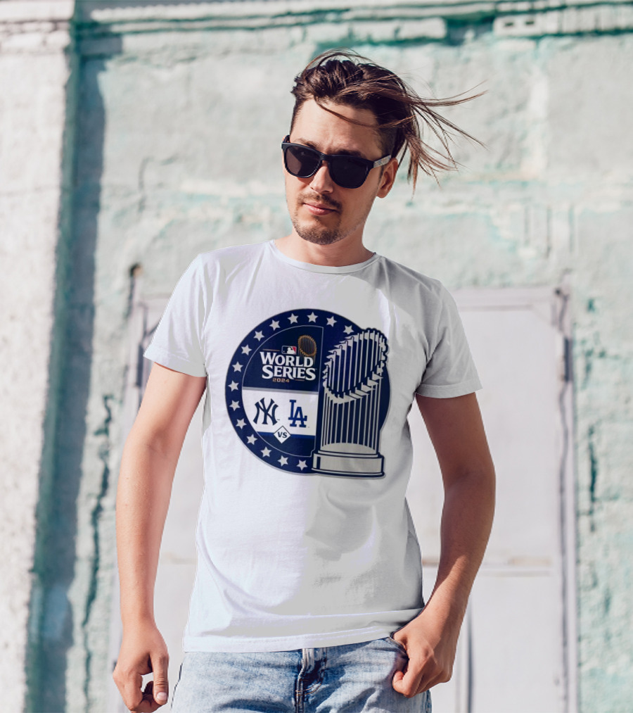 Los Angeles Dodgers Vs. New York Yankees 2024 World Series MLB Collector Trophy Stars T-Shirt