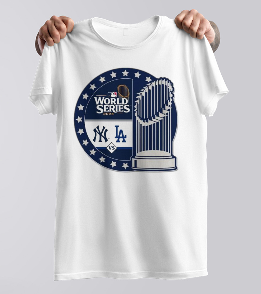 Los Angeles Dodgers Vs. New York Yankees 2024 World Series MLB Collector Trophy Stars T-Shirt