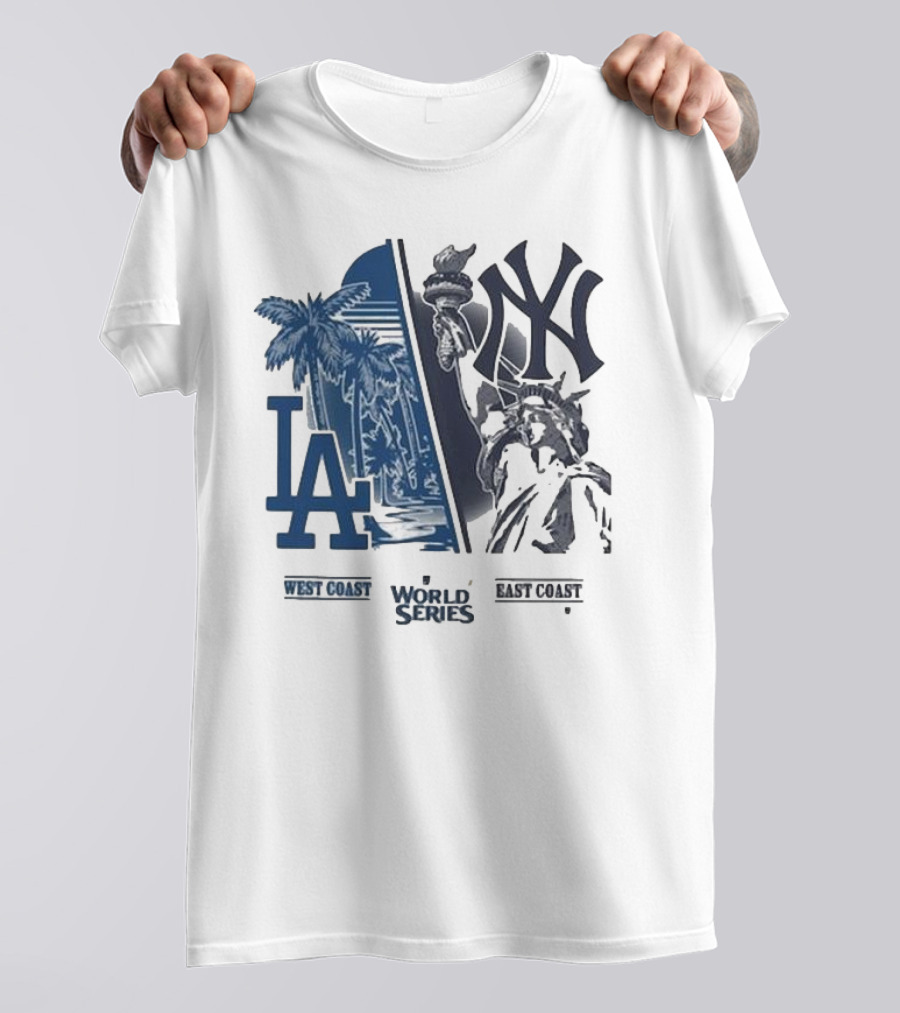 Los Angeles Dodgers LA West Coast World Series New York Yankees East Coast Matchup T-Shirt