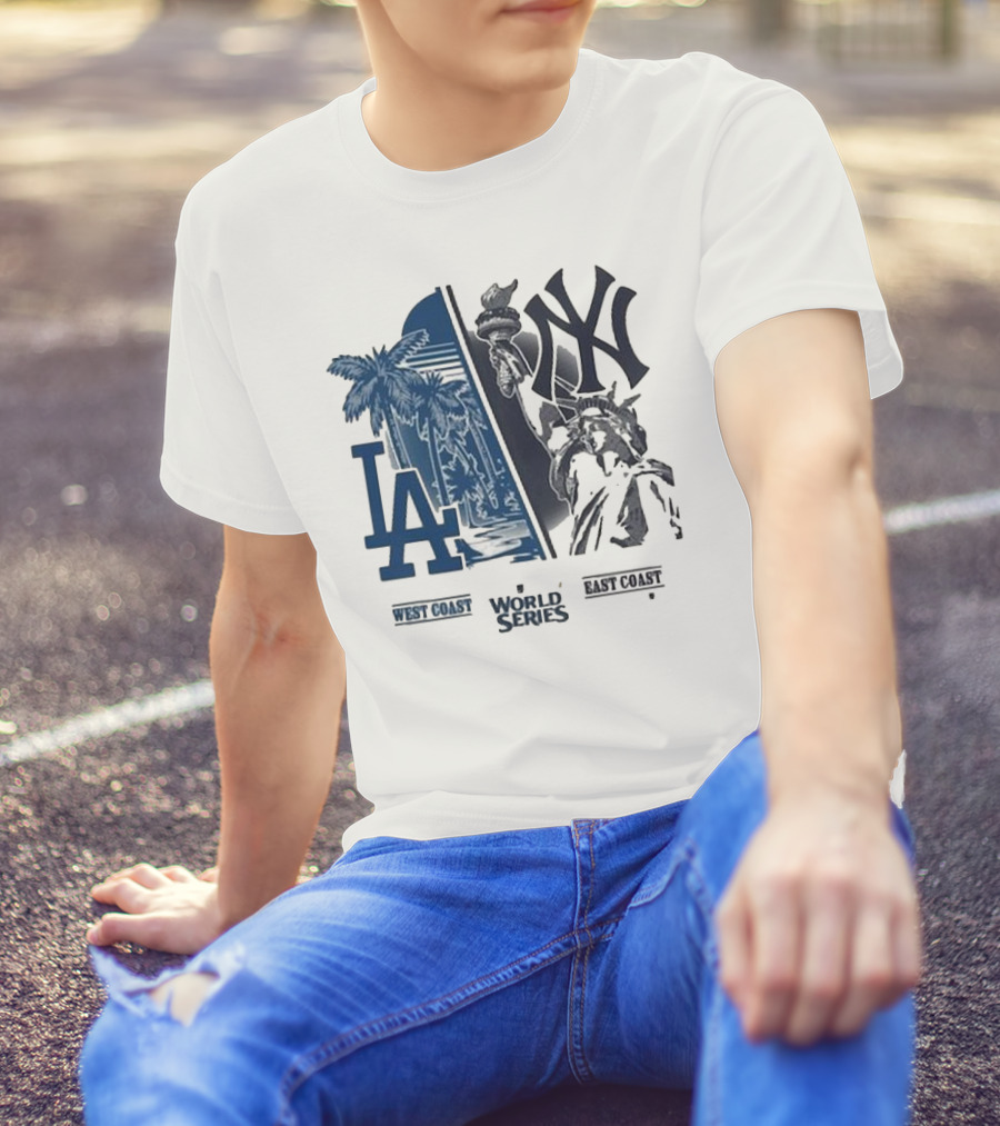 Los Angeles Dodgers LA West Coast World Series New York Yankees East Coast Matchup T-Shirt