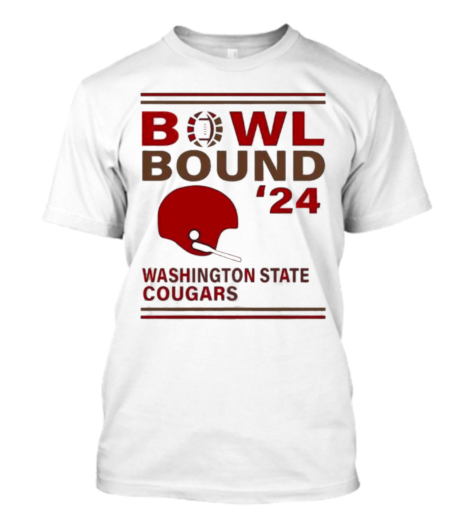 Bowl Bound '24 Washington State Cougars Football Helmet T-Shirt