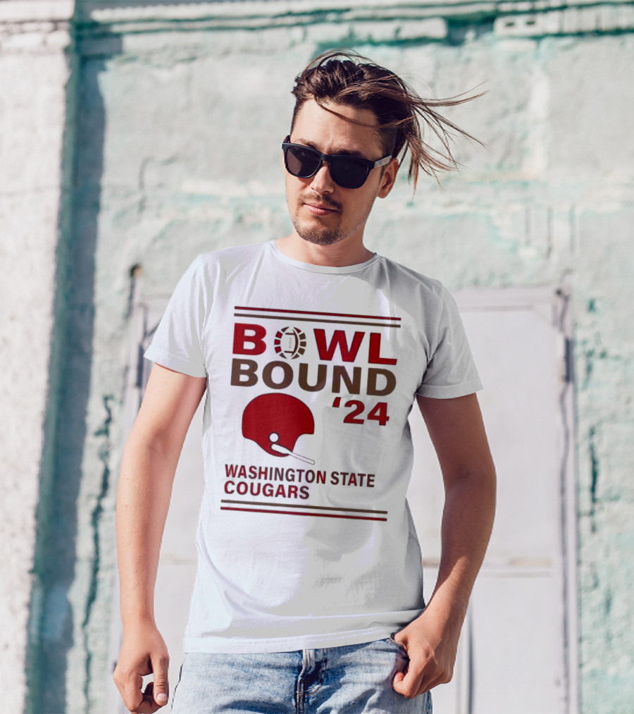 Bowl Bound '24 Washington State Cougars Football Helmet T-Shirt