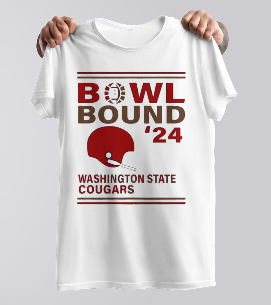Bowl Bound '24 Washington State Cougars Football Helmet T-Shirt