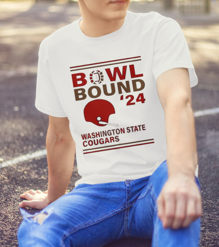 Bowl Bound '24 Washington State Cougars Football Helmet T-Shirt