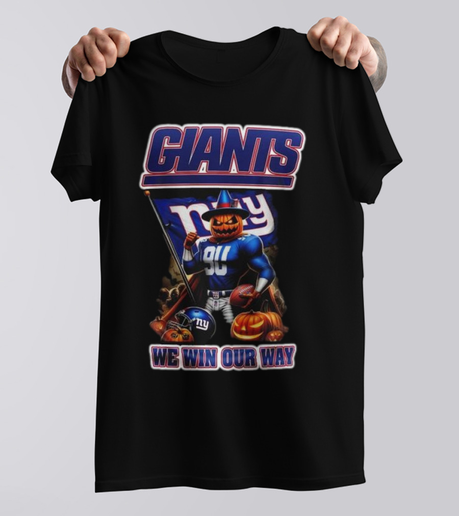 Giants Halloween Big Blue Wrecking Crew We Win Our Way T-Shirt