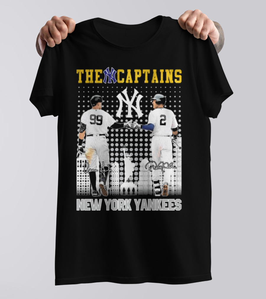 The Captains New York Yankees Aaron Judge Derek Jeter Signatures 2024 ALCS T-Shirt