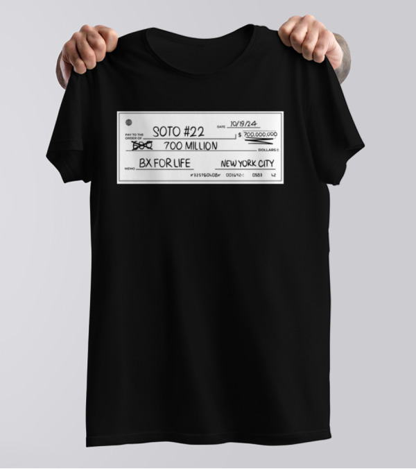 Whatever He Wants Soto #22 700 Million BX For Life New York City Check T-Shirt
