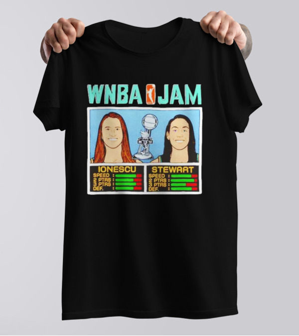 WNBA Jam New York Liberty Ionescu Stewart Player Stats T-Shirt