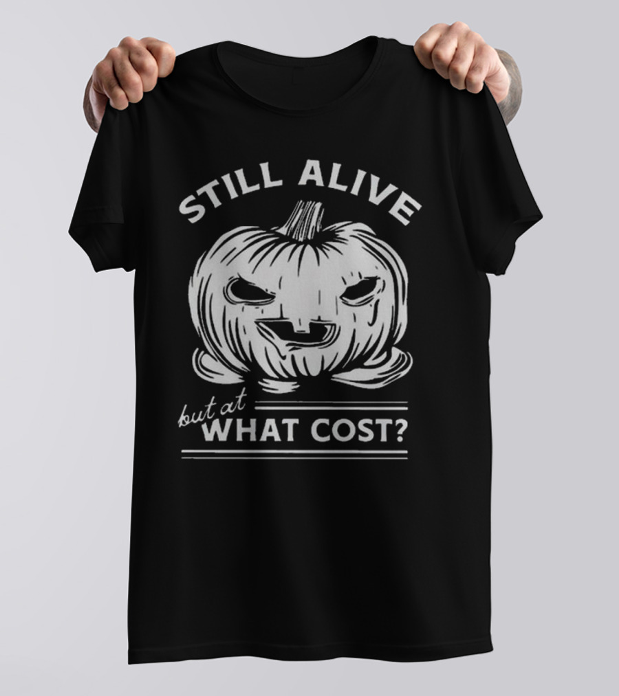 Evan And Katelyn Still Alive But At What Cost Halloween Pumpkin T-Shirt