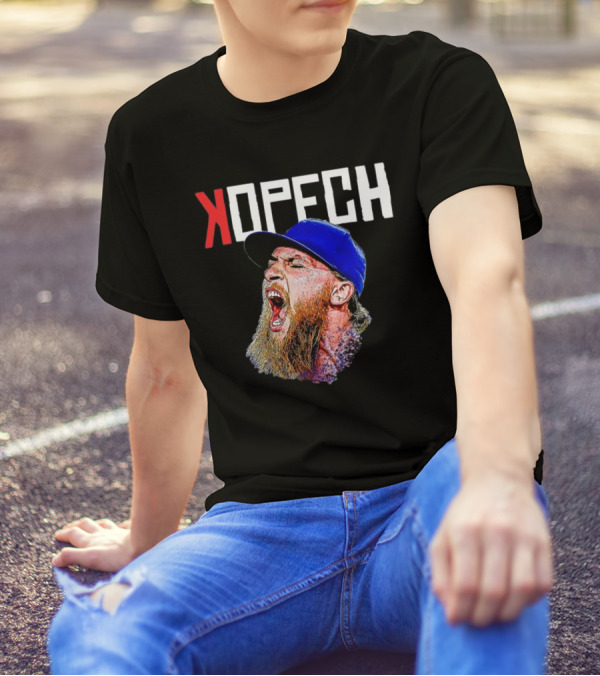 Michael Kopech Scream Yelling Illustration Blue Cap T-Shirt