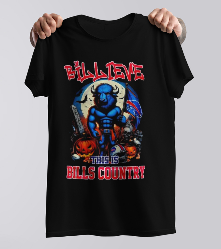 Billeve This Is Bills Country Halloween Buffalo Bills T-Shirt