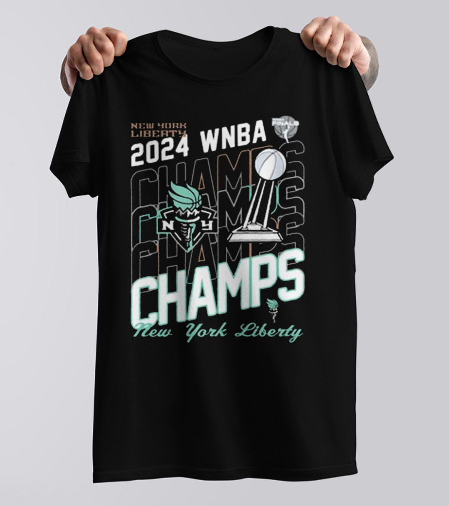 New York Liberty 2024 WNBA Finals Champs Blackwash T-Shirt