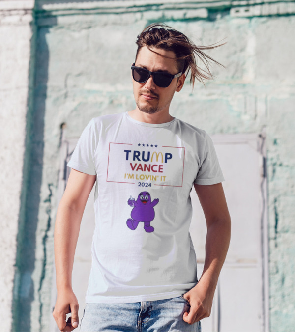 Trump Vance 2024 I'm Lovin' It Grimace Thumbs Up T-Shirt