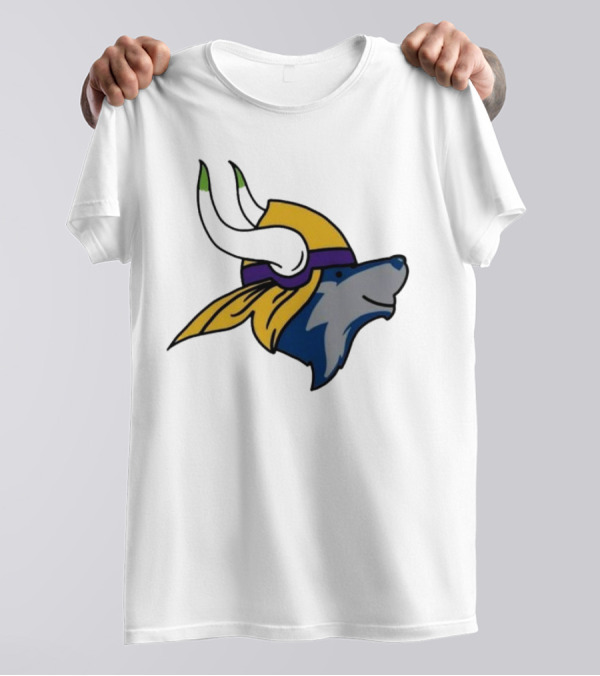 Minnesota Timbervikes Wolf And Viking Helmet Mashup T-Shirt
