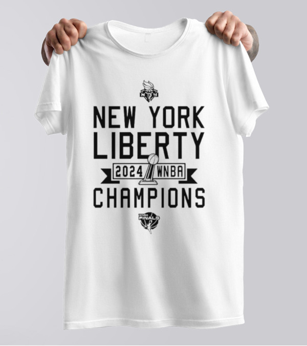 New York Liberty 2024 WNBA Champions Finals Logo Trophy Icons T-Shirt