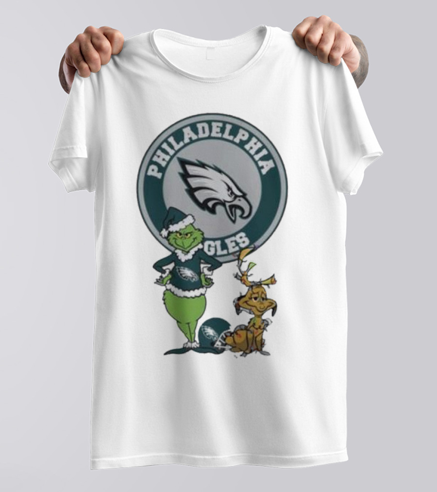 Philadelphia Eagles Grinch Max Merry Christmas T-Shirt