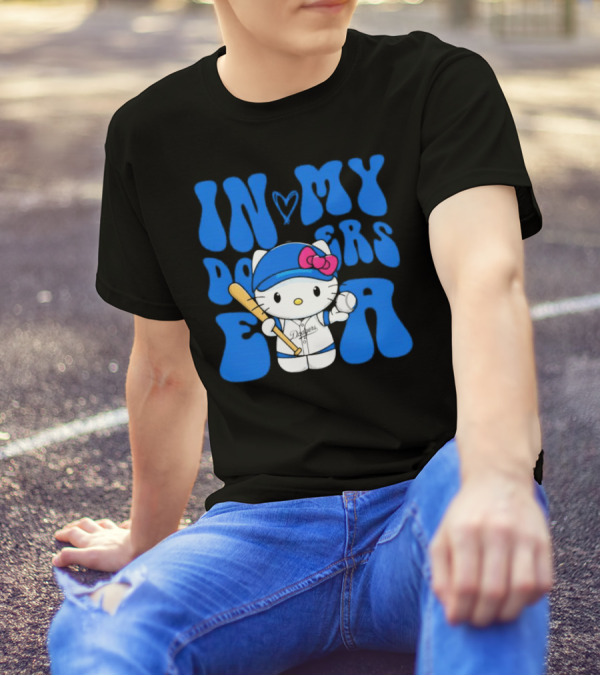 In My Dodgers Era Hello Kitty Baseball T-Shirt
