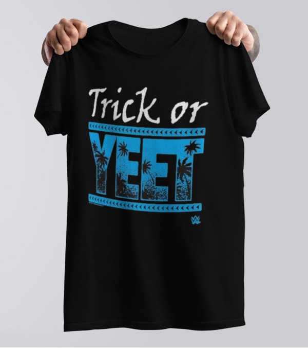 Trick Or Yeet WWE Halloween Jey Uso Palm Trees T-Shirt