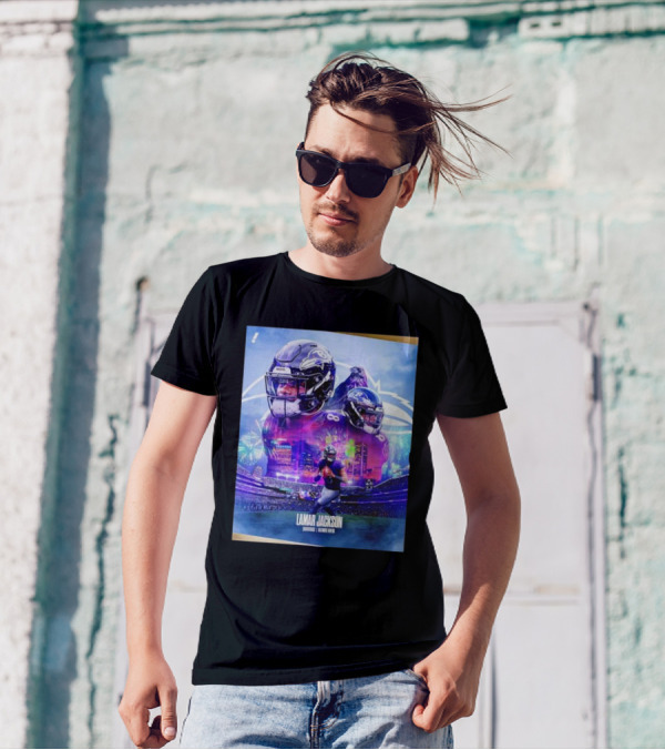 Lamar Jackson Baltimore Ravens Quarterback Dynamic Football Action T-Shirt