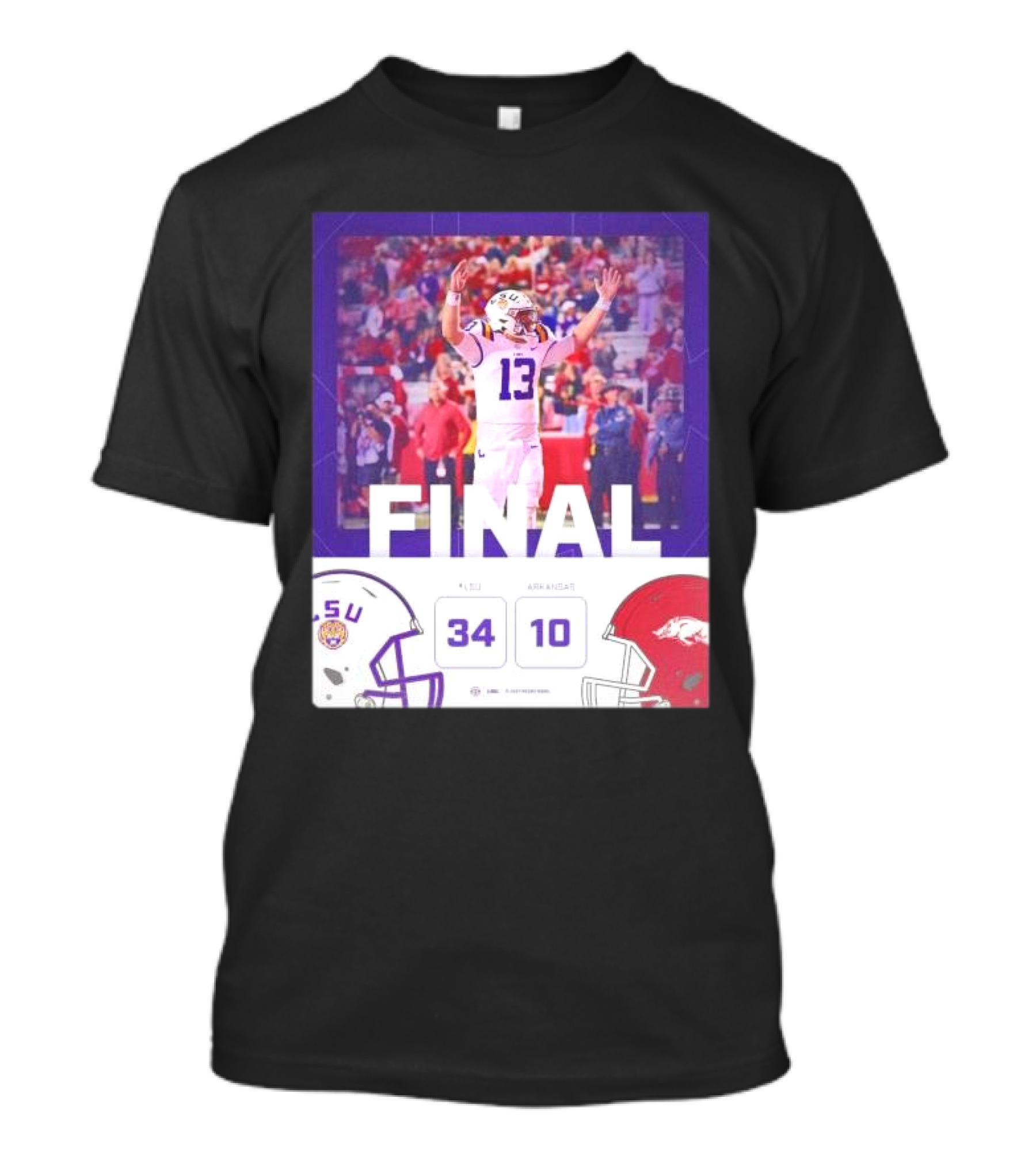 Final Score LSU Tigers 34-10 Arkansas Razorbacks Victory T-Shirt