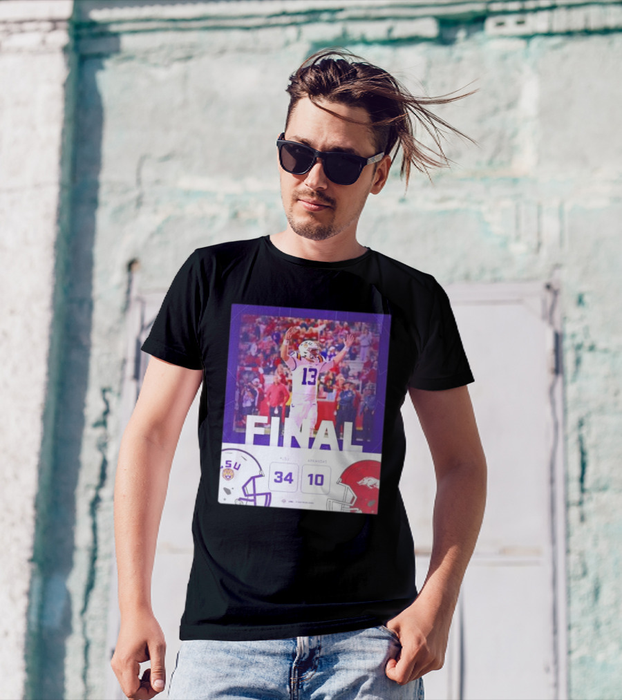 Final Score LSU Tigers 34-10 Arkansas Razorbacks Victory T-Shirt