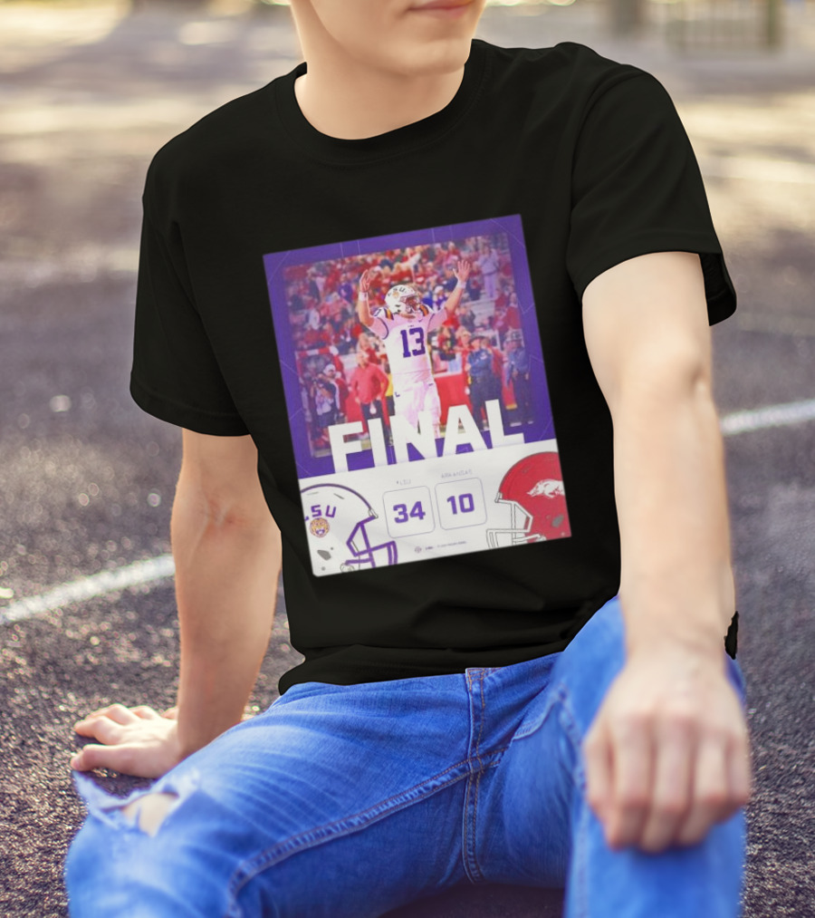 Final Score LSU Tigers 34-10 Arkansas Razorbacks Victory T-Shirt