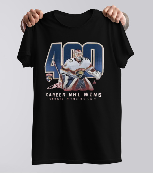 Sergei Bobrovsky 400 Career NHL Wins Florida Panthers T-Shirt