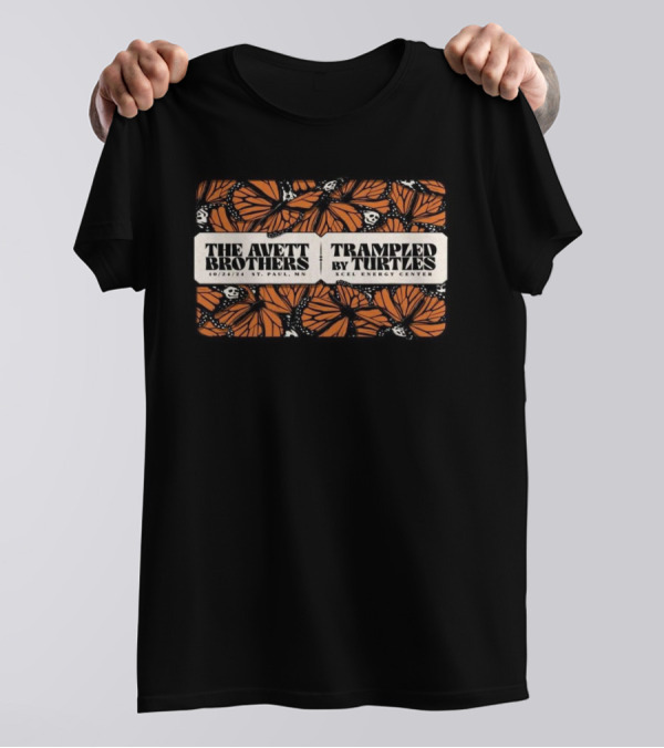 The Avett Brothers And Trampled By Turtles Xcel Energy Center St. Paul MN October 24 2024 Monarch Butterflies T-Shirt