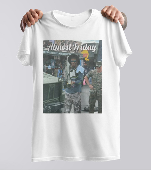 Almost Friday Military Style Rocket Launcher Urban Scene T-Shirt