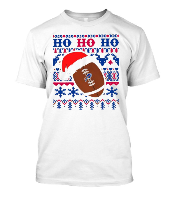 NFL Buffalo Bills Ho Ho Ho Christmas 2024 Santa Claus Football T-Shirt
