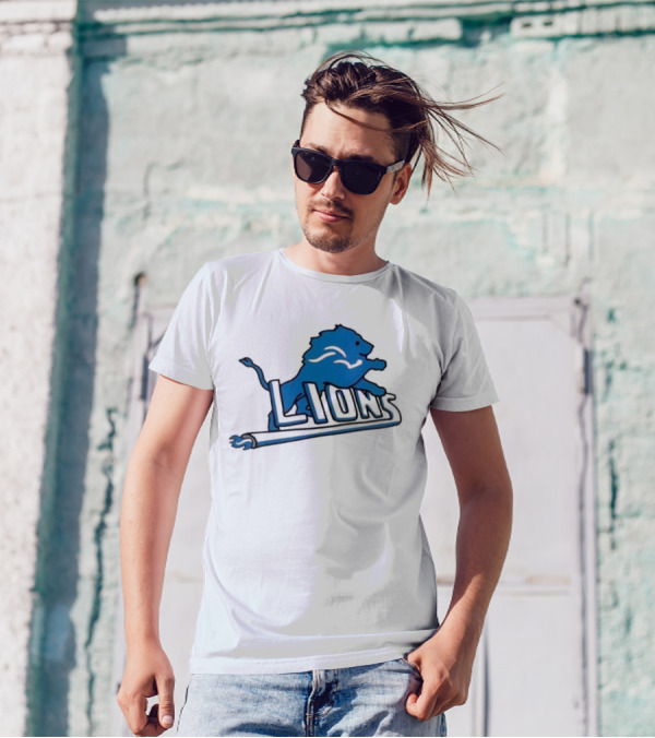 NFL X NBA Lions Pistons Logo Mashup T-Shirt