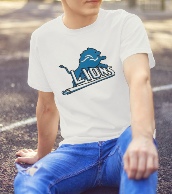 NFL X NBA Lions Pistons Logo Mashup T-Shirt