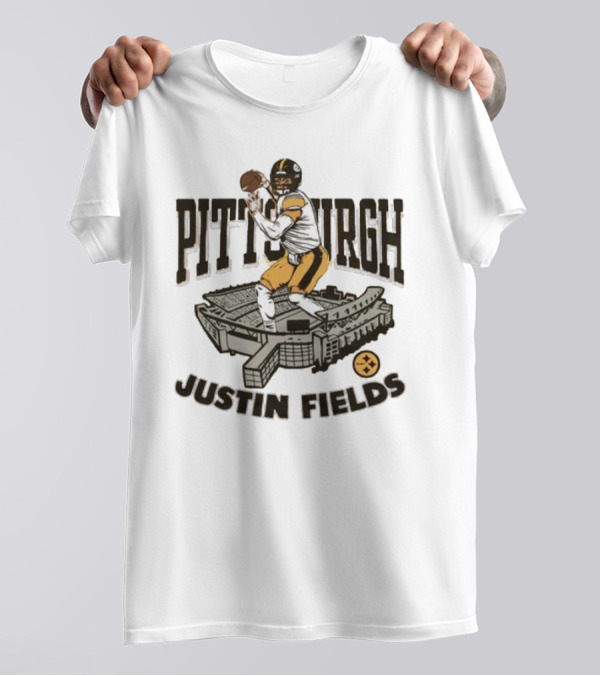 Pittsburgh Steelers Justin Fields Player Stadium NFL Football T-Shirt