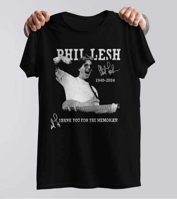 Phil Lesh 1940-2024 Grateful Dead Thank You For The Memories Signature T-Shirt