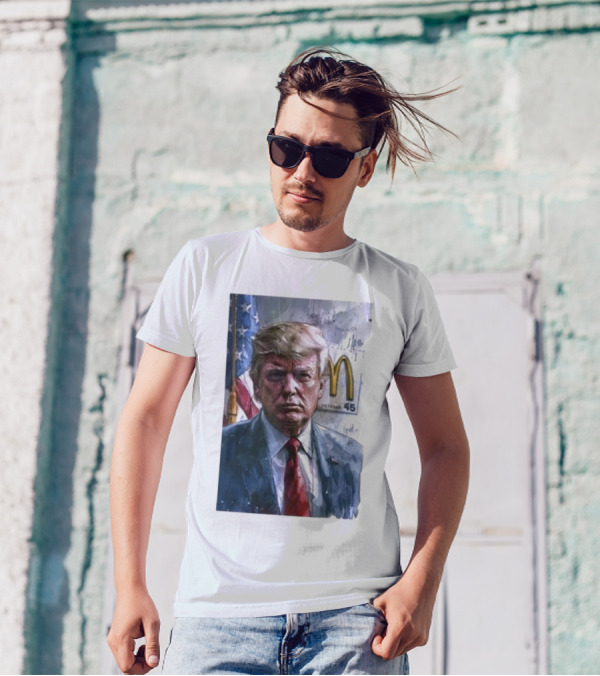 Donald Trump McDonald's 45 President Portrait McDonald's Arches And American Flag T-Shirt