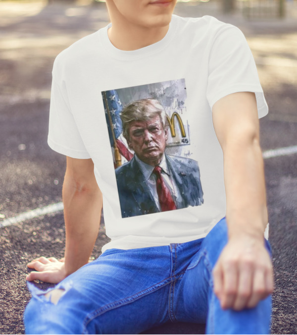 Donald Trump McDonald's 45 President Portrait McDonald's Arches And American Flag T-Shirt