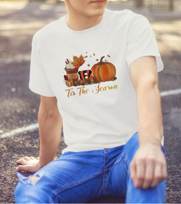 Cincinnati Bengals Tis The Season Pumpkin Latte Autumn T-Shirt