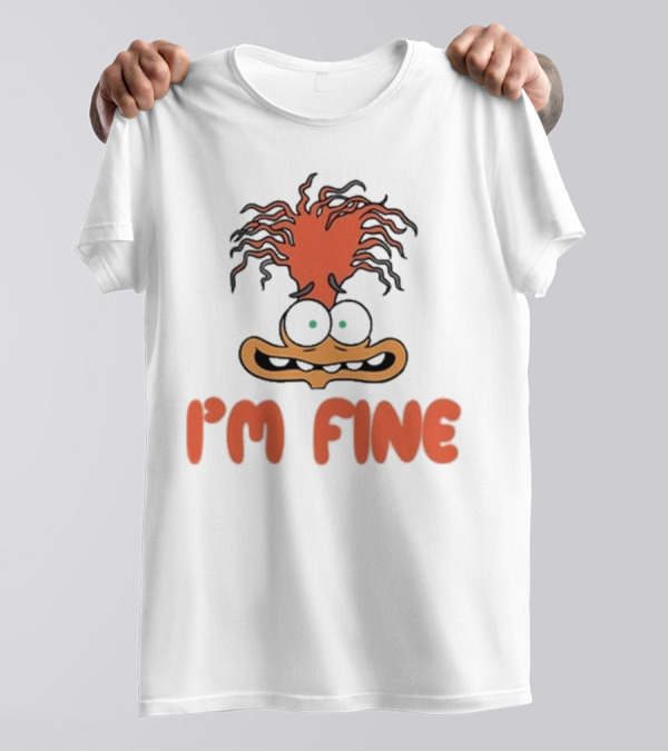 Mel Mitchell Wearing Inside Out 2 I'm Fine Anxiety Rugrats Style Character T-Shirt