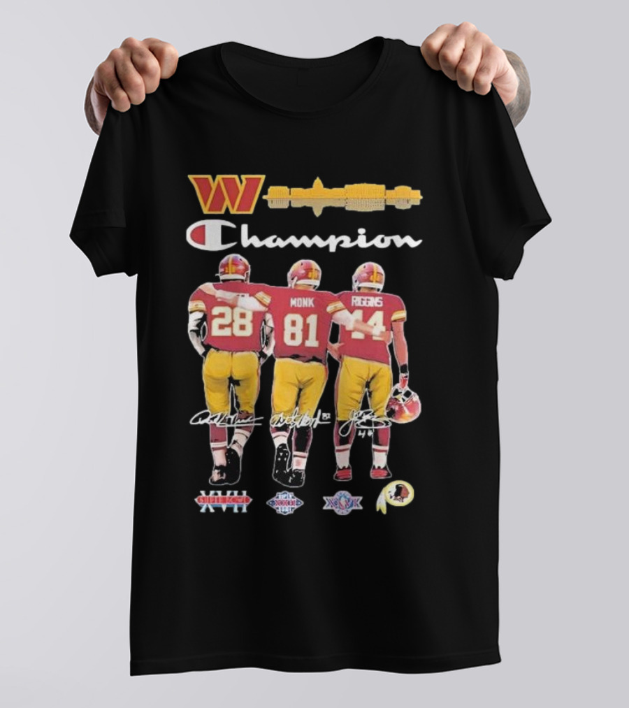 Washington Commanders Champion Monk Rigins Smith Super Bowl T-Shirt