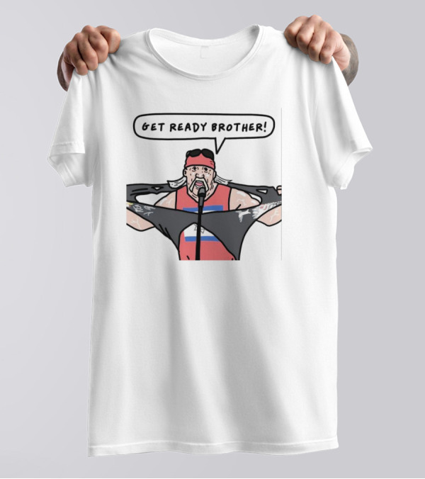 Get Ready Brother Hulk Hogan Shirt Ripping Microphone Comic T-Shirt