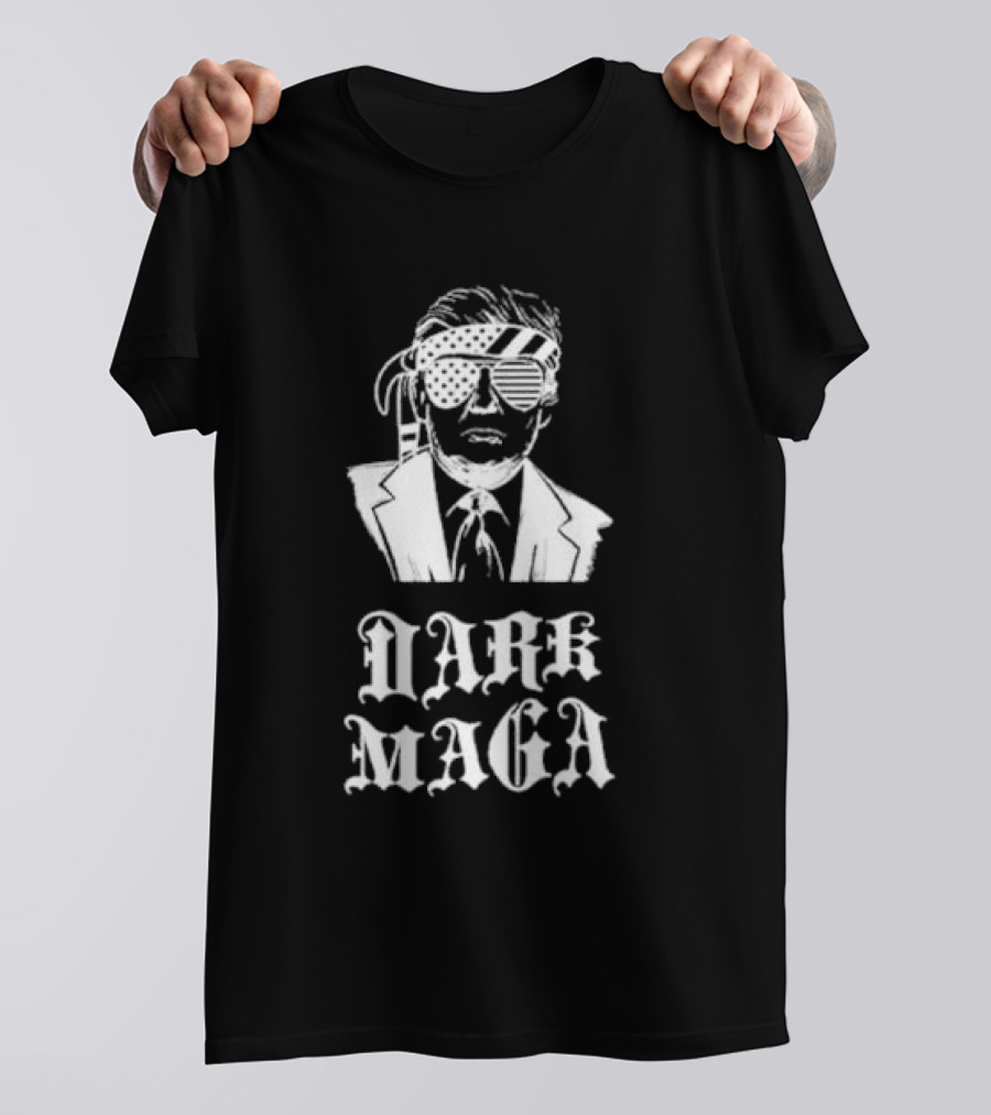 Dark MAGA Donald Trump Bandana Sunglasses T-Shirt