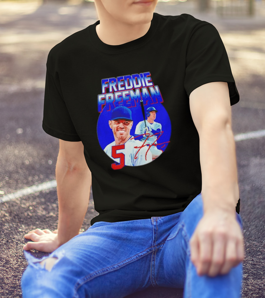 Freddie Freeman Los Angeles Dodgers 5 Signature Baseball T-Shirt