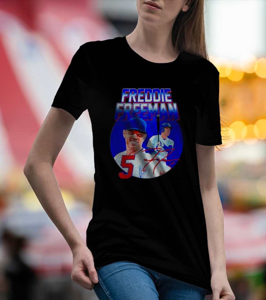 Freddie Freeman Los Angeles Dodgers 5 Signature Baseball T-Shirt