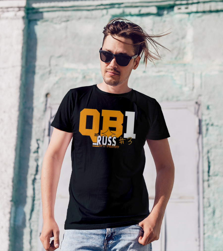 QB1 In Russ We Trust #3 Russell Wilson Pittsburgh Steelers T-Shirt