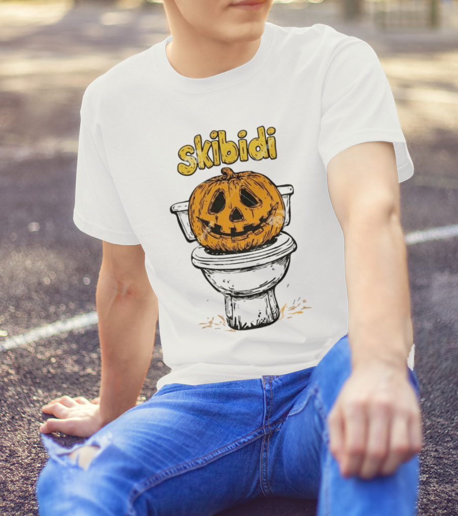 Skibidi Pumpkin On Toilet Jack-o'-Lantern T-Shirt