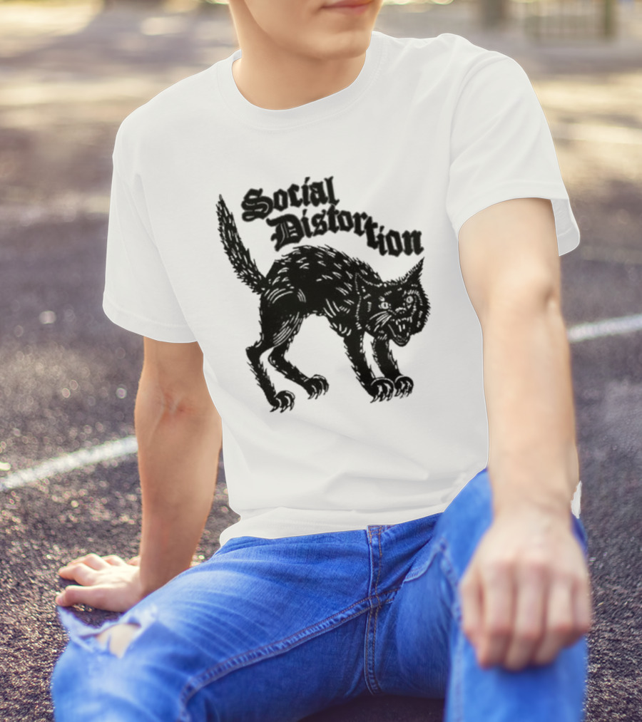 Social Distortion Black Kat Meow T-Shirt