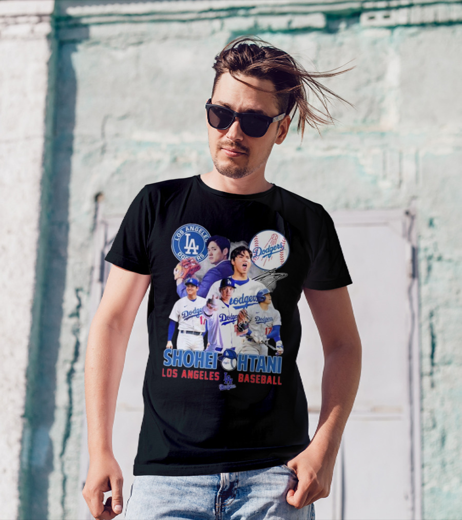 Los Angeles Dodgers Shohei Ohtani Baseball MVP Signature T-Shirt